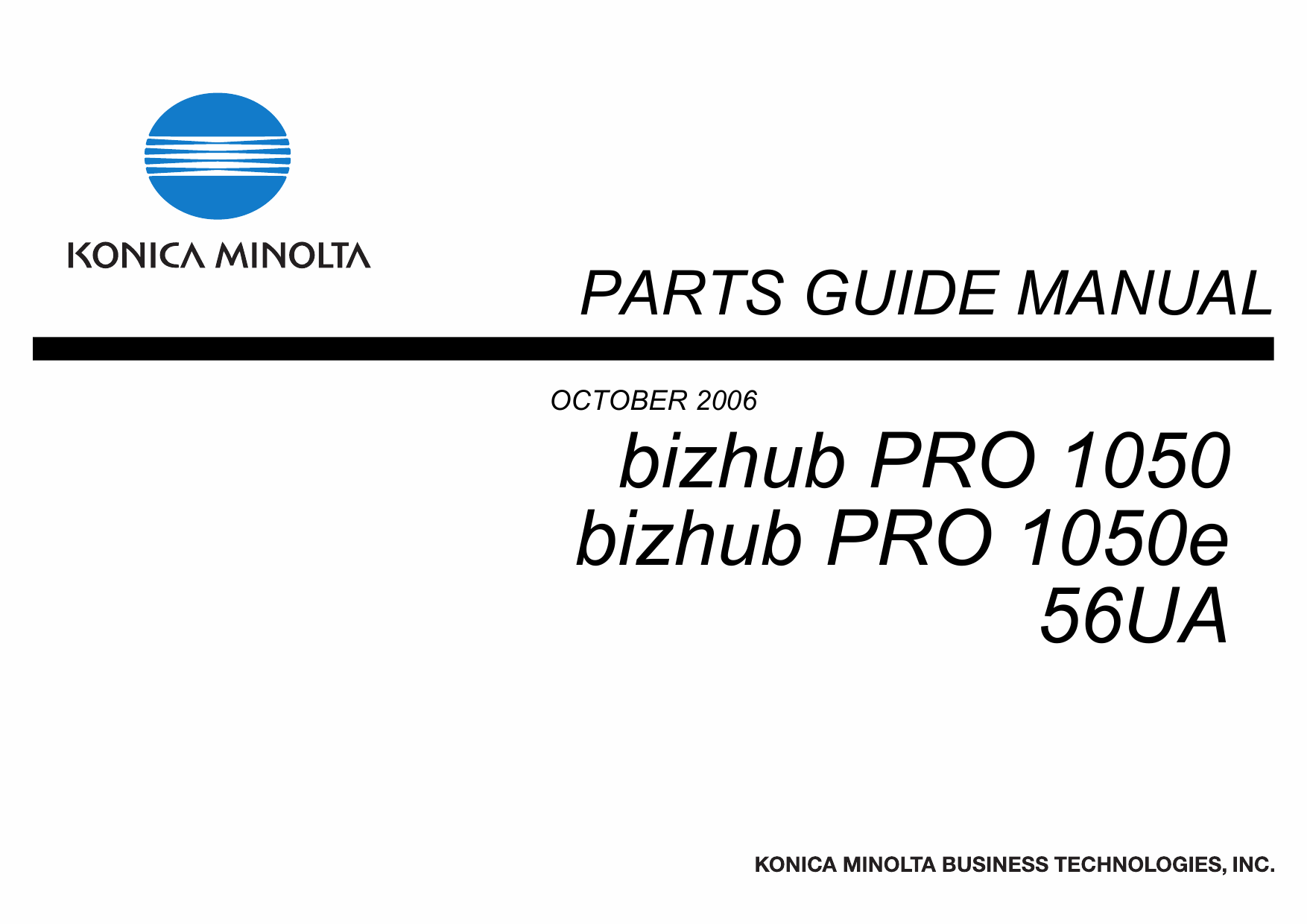 Konica-Minolta bizhub-PRO 1050 1050e Parts Manual-1